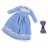 MagiDeal Light Blue Skirt Dress Hairclip Clothing for 1/6 Fashion Doll Neo Blythe Azone Licca Dolls Accessories