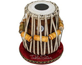 Maharaja Musicals Tabla Set, Professional, 3.5 Kg Brass Bayan - Ganesha and Rose Carving, Sheesham Dayan Tuned To C#, Padded Bag, Book, Hammer, Cushions, Cover, Tabla Hand Drums Indian (PDI-BHD)