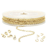 33 Feet Dainty Gold Plated Solid Brass Cable Chain Link 2 MM Bulk for Jewelry Making