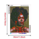 5D DIY Diamond Painting Full Drill, feilin African Woman DIY Embroidery Rhinestone Painting Cross Stitch Drill Wall Decoration Paintings Mosaic Home Decor 11.8x15.7inch