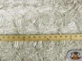 Rosette Satin IVORY Fabric By the Yard