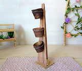 Dollhouse Miniature Stand with Flower Baskets. 1:12 scale Mini Display Handmade