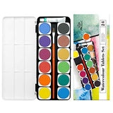 PHOENIX Watercolor Paint Set of 24 Colors with Plastic Palette & Paint Brush Watercolor Pan Set for Kids, Students, Beginners & Artists