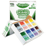 Crayola 588200 Washable Classpack Markers, Broad Point, Assorted, 200/Box