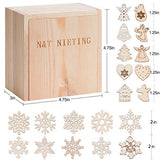 N&T NIETING 50pcs Snowflake + 50pcs DIY Unfinished Wooden Cutouts Christmas Ornaments for Kids Tree