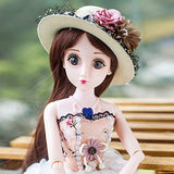 Lumycd 1/3 BJD Joints Doll Can Makeup Dress Ball Jointed Dolls Best Gifts Hobby Girls 60Cm/23.6 Inch WENNIU,A