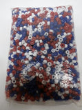 Bulk Buy: Darice DIY Crafts Pony Beads Acrylic Opaque Red, White and Blue 7mm 1/2 pound (3-Pack)