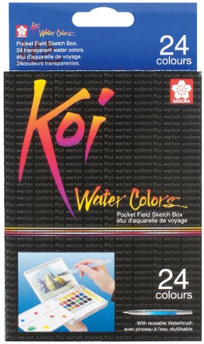 Koi Water Colors Pocket Field Sketch Box W/Brush-2 1 pcs SKU# 640758MA
