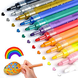 Acrylic Paint Pens for Rocks Painting, Ceramic, Glass, Wood, Fabric, Canvas, Mugs, DIY Craft Making Supplies, Scrapbooking Craft, Card Making. Acrylic Paint Marker Pens Set of 12 Colors