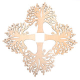 RayLineDo 10pcs Tree Shaped Hollow Design Wooden Embellishments 120MM for Crafting and Decoration