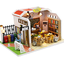 CUTEBEE Dollhouse Miniature with Furniture, DIY Wooden Dollhouse Kit Plus Dust Proof and Music Movement, 1:24 Scale Creative Room Idea(Deskmate of You)