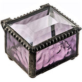 Ring Box Small Glass Jewelry Wedding Engagement Ring Dish Display Keepsake Trinket Case Gift Purple Stained Glass J Devlin Box 325-2