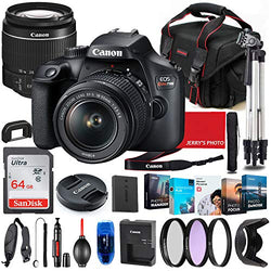 Canon EOS Rebel T100 DSLR Camera with 18-55mm Lens Bundle + Premium Accessory Bundle Including 64GB Memory, Filters, Photo/Video Software Package, Shoulder Bag & More