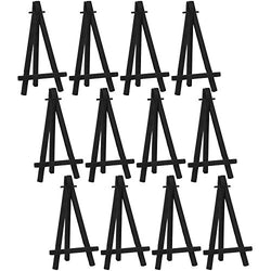 US Art Supply 6 inch Small Black Plastic Easels (Pack of 12 Easels)