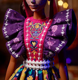 Barbie 2022 Día De Muertos Doll Wearing Traditional Ruffled Dress, Flower Crown & Calavera Face Paint, Gift for Collectors