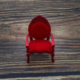 AUEAR, 1:12 Dollhouse Miniature Vintage Retro Carved Chair Single Sofa Chair Furniture for Living for Dolls House Room Bed Room Action Figures Accessory