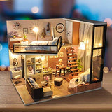 Kisoy Romantic and Cute Dollhouse Miniature DIY House Kit Creative Room Perfect DIY Gift for Friends,Lovers and Families Comes with Dust Proof Cover and Music Movement (Dream Attic)