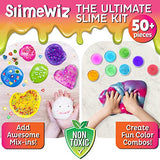 Brain Blast SlimeWiz, DIY Cristal Slime Kit, for Girls Boys, 18 Slimes, 2 Galaxy Balls, 2 Glow in The Dark Powder, Slime Tools, Slime Supplies, 12 Molds and More, Kids Ages 5+,Multi,50(SK-60)