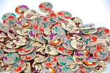 Pack of 50PCS High Heels Buttons Colorful of Various Plain Round DIY 2 Holes Wooden Buttons for