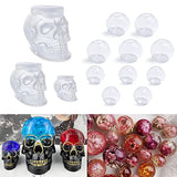 RESINWORLD 10Pcs 1.7'' 1.3'' Resin Knob Molds + Set of Large Medium Small 3D Skull Resin Molds