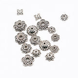 Buorsa 160Pcs Tibetan Style Alloy Flower Bead Caps Assorted 8 Different Shape Metal Spacer Beads