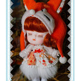 YNSW Mini Fashion Doll, White Romper Skirt with Fox Hat Decoration 1/12 SD Doll BJD 5.5" 14Cm 26 Jointed Dolls Valentine's Gift Toy with Exquisite Packaging