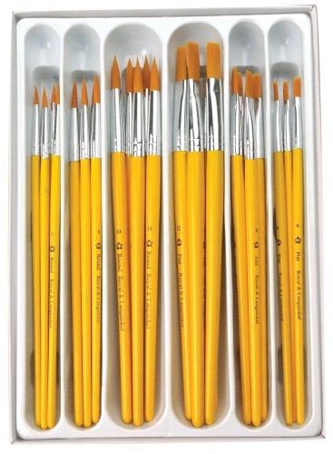 Royal Brush 1289617 RCVP-101 Taklon Hair Classroom Value Pack, Assorted Size (Pack of 30)