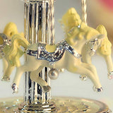 AgoHike Silver Flower Umbrella Plating Rocking Horse Music Box