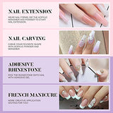 Morovan Acrylic Nail Kit Monomer Acrylic Powder Liquid Set 4 Colors Acrylic Nail Powders Clear Pink White Nude 2oz for Acrylic Nail Extension with Nail Forms for Beginners DIY Starter Kit