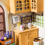 Rolife DIY Miniature Dollhouse Kit Kitchen Diorama Scale Model Gifts for Teens/Adults (Mrs Charlie's Dinning Room)