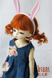 JD294 6-7inch 16-18CM Pigtail Baby Curly Mohair Doll Wigs 1/6 YOSD BJD Accessories (Carrot)
