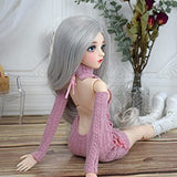 Yutotue 60cm BJD Doll 1/3 SD Dolls 24 Inch 18 Ball Jointed Female Girl Dolls, with Full Set Clothes Shoes Wig Makeup Openable Head, Best DIY Toys Gift (Gill)