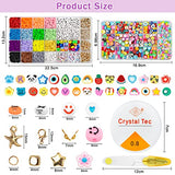 Korlon 7280 Pcs Clay Beads for Bracelets Making, Including 240 Pcs Fruit Flower Polymer Clay Bead Charms with Round Flat Heishi Clay Bead Kit for DIY Craft Necklace Jewelry