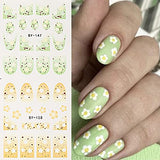 Flower Nail Art Stickers, Cherry Blossom Nail Decals Water Transfer Nail Art Supplies Small Floral Flowers Colorful Designs Nail Tattoo Stickers Manicure DIY Nail Decoration for Women Girls(12Sheets)