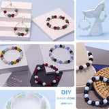 Mchruie Bracelet Making Kit, Crystal Beads for Bracelets Making - 375pc Glass Beads for Jewelry Making Adults 8mm Round Gemstone Beads DIY Bracelet Kit for Beginners
