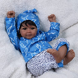 JIZHI Lifelike Reborn Baby Dolls Black - 20-inch Realistic-Newborn Baby Dolls Real Life Reborn Baby Boy Doll for Kids