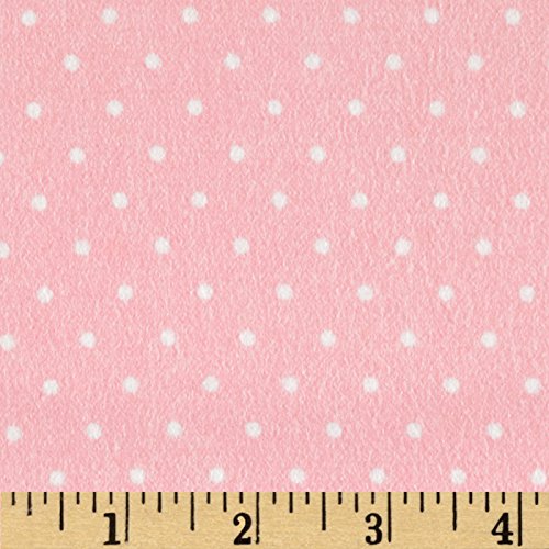 Robert Kaufman Cozy Cotton Flannel Mini Dots Rose Fabric By The Yard, Rose