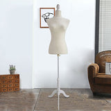 Bonnlo Female Dress Form Pinnable Mannequin Body Torso with Wooden Tripod Base Stand (White, 6)