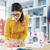 Moregem Sewing Machine Portable Electric Sewing Machine with 12 Built-in Stitches, 2 Speeds Double Thread, Foot Pedal for Household Crafting & DIY