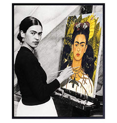 Frida Kahlo Art - Frida Kahlo Poster - 8x10 Mexican Wall Art - Frida Kahlo Wall Decor - Frida Kahlo Paintings, Print, Portrait, Photo, Wall Art, Self Portrait - Gifts for Artists