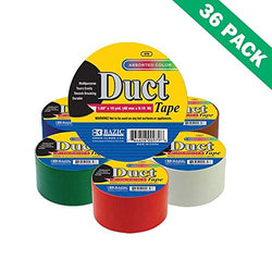Colored Duct Tape White, Multi-use Bazic 1.88 In. X 10 Yds. Tape Duct Set Of 36