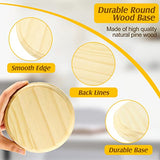 4 Pieces Round Wooden Plaque Wood Plaques for Crafts Unfinished Round Wood Base Display for Craft Projects Display DIY Painting Carving Home Decoration, Wood Color (7 Inch)