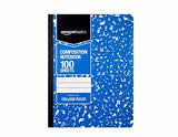 AmazonBasics College Ruled Composition Notebook, 100 Sheet, Assorted Marble Colors, 4-Pack