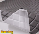 Vinyl Grain Texture Quilted Foam GRAY Fabric 2" x 3" Diamond With 3/8" Foam Backing Upholstery /