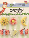 Buttons Galore BZGROUP Zoo Animals 3D Buttons - Set of 6 Cards