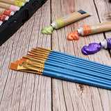 Artecho Paint Brushes Set, 1 Pack / 10 pcs Paintbrush Premium Nylon Hair Painting Brushes for All Levels and Purpose Watercolor Oil Acrylic Gouache Painting