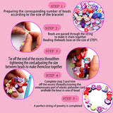 Natonhi 360 Pcs Polymer Clay Beads for Jewelry Bracelet Making Kit 24 Styles Preppy Beads DIY Arts and Crafts Kit Include Flower Smiley Face Bead Charms,Gifts for Girls Age 6-12