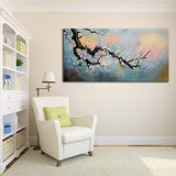 Hand Painted Plum Blossom Wall Art Flower Oil Painting on Canvas