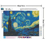 XIAOCAI DIY 5D Diamond Painting Kits Starry Night, Diamond Painting Kits for Family Wall Decoration for Adults and Children 12x16 Inch