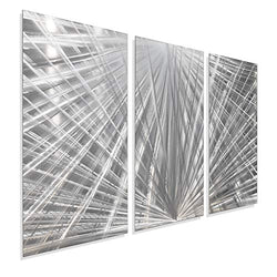 Statements2000 Metal Wall Art Decorative Metal Panels Silver Wall Decor Large Outdoor Wall Decor Modern Metal Wall Decor Bedroom, Living Room Decor - Distant Thunder by Jon Allen